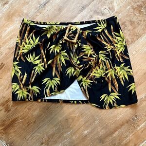 BEACH BAY Tropical Palm Wrap Coverup Beach Vacation Pool Resort L